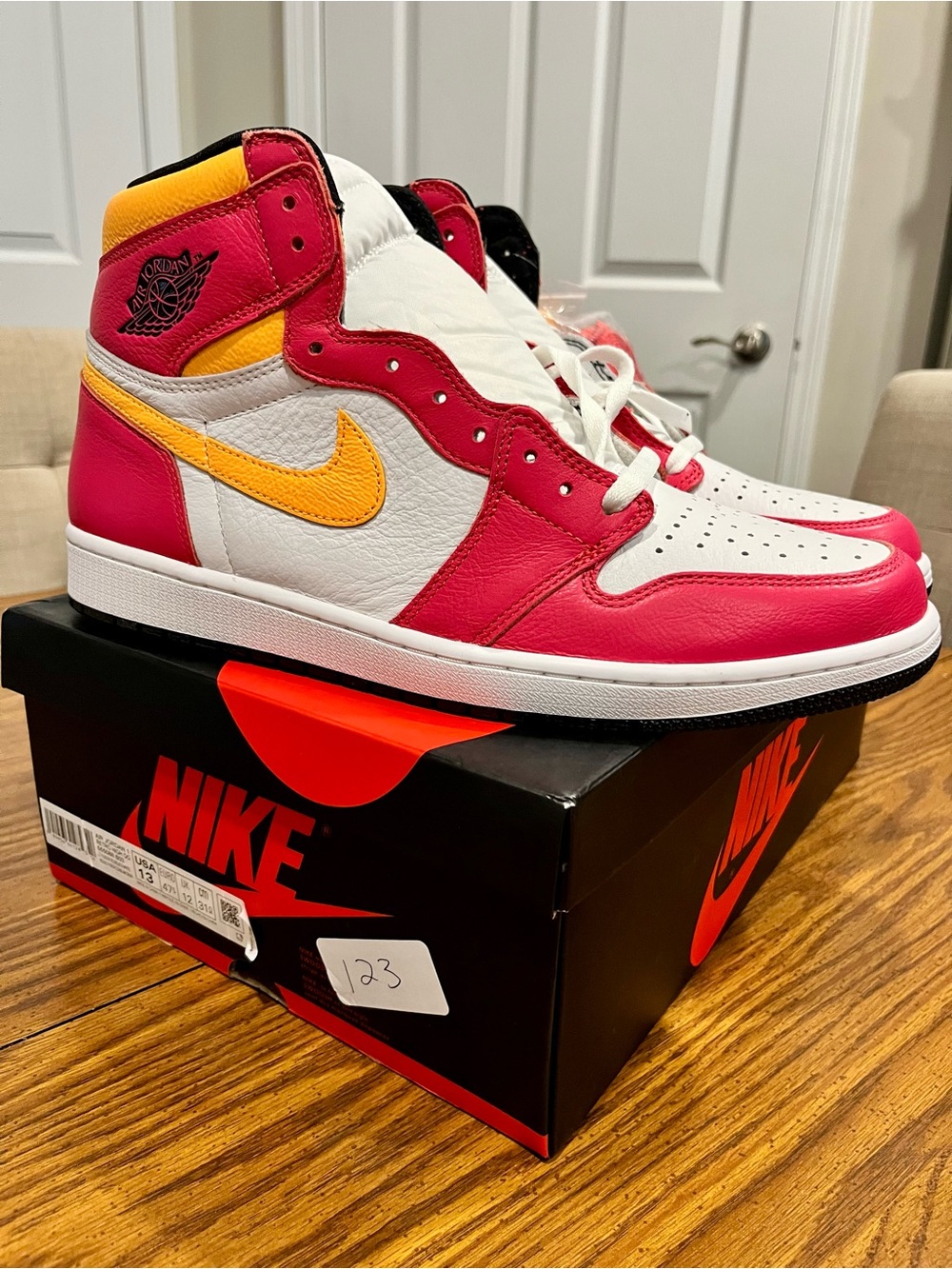 Nike Air Jordan 1 High Top - White Red Yellow